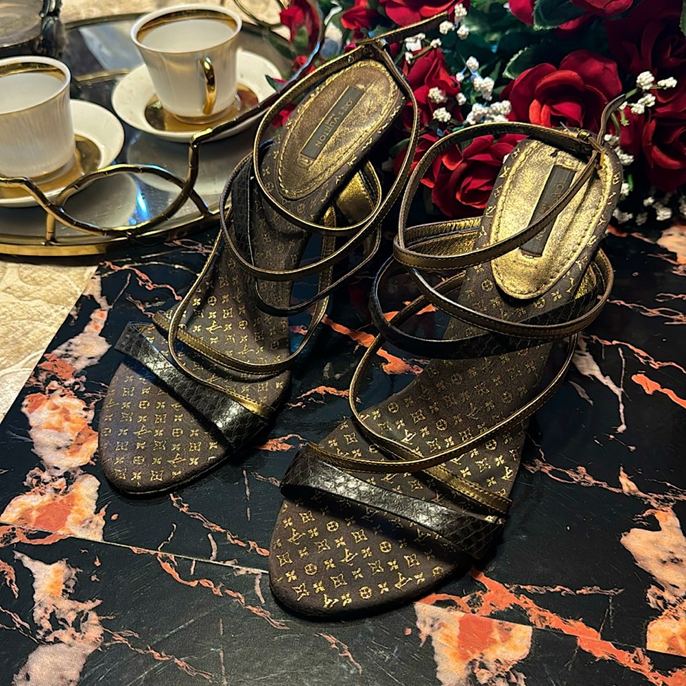 Vintage Louis Vuitton Monogram Strappy Sandals